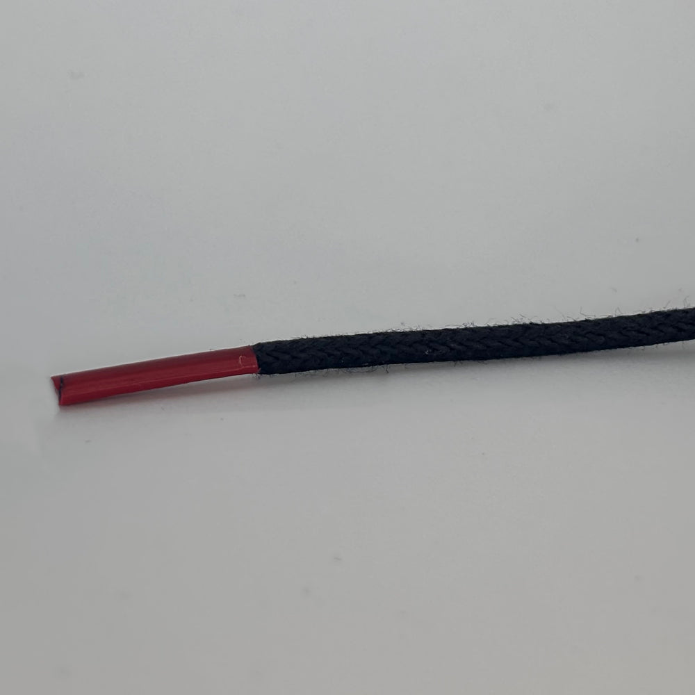 Rond 2mm wax Zwart-/ Rode pinken 75cm
