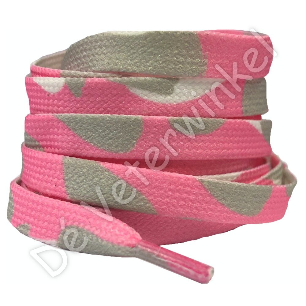 Printed lace 8mm camouflage Pink
