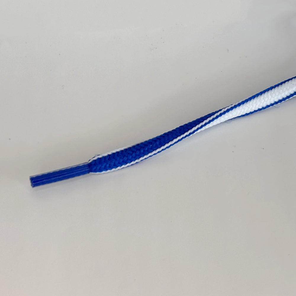 Oval laces 5mm Two-Tone Blue/White