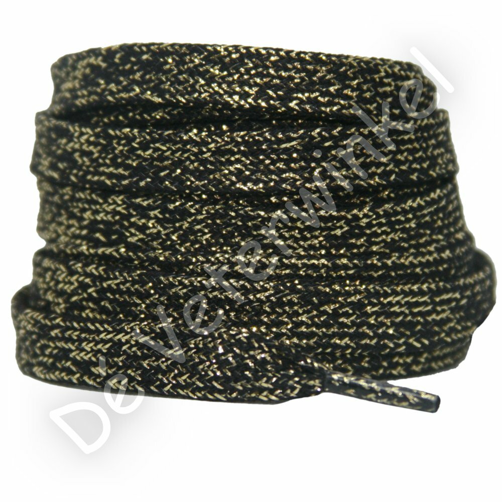 Glitter lace 8mm Black/Gold thread