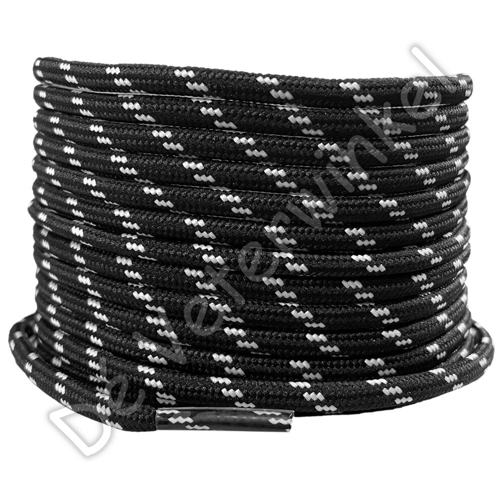 Round 5mm polyester Black with White accent