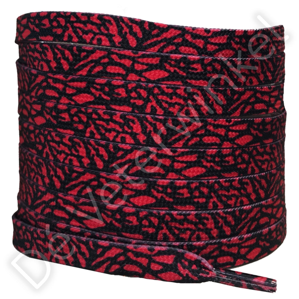 Animal print laces 8mm Red/Black