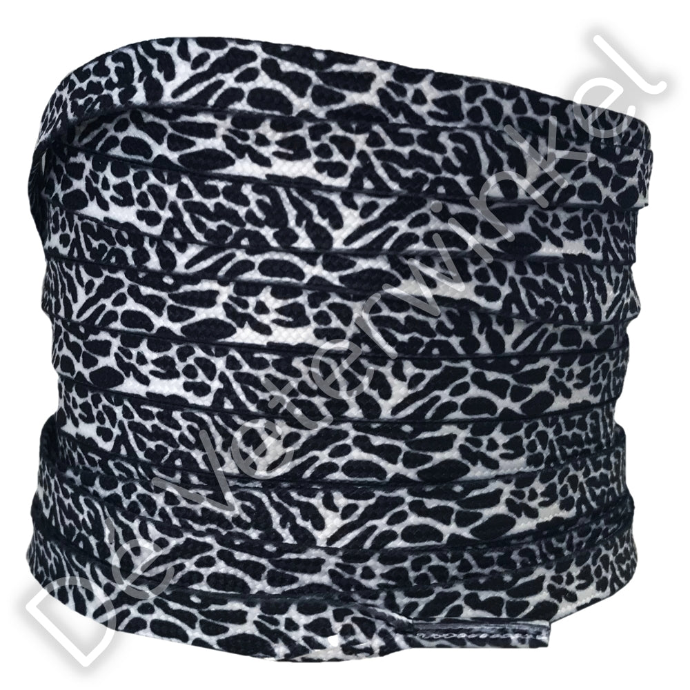Animal print laces 8mm Black/White