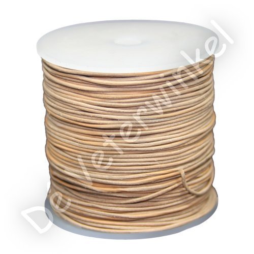 Ronde leren veter 2mm Naturel