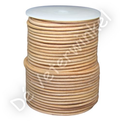 Round leather lace 3mm Natural