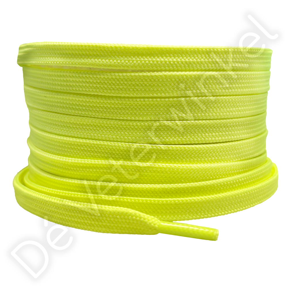 Flat 8mm polyester Neon Yellow