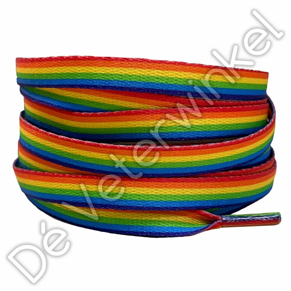 Printed lace 8mm Rainbow Stripe