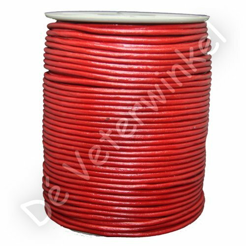 Round leather lace 3mm Red