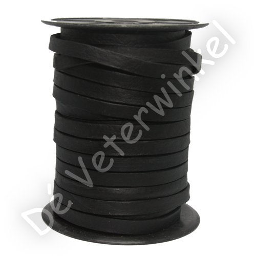 Extra brede (5mm) leren veter Zwart