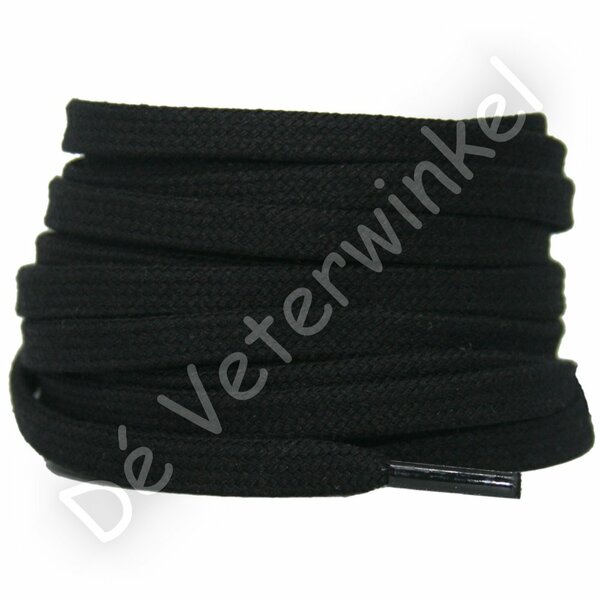 Flat cotton 6mm Black BY THE METERS
