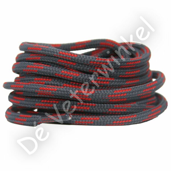 Outdoor laces 5mm Grey/Red BY THE METERS