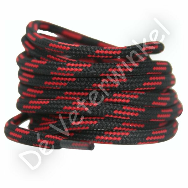 Outdoor laces 5mm Black/Red BY THE METERS