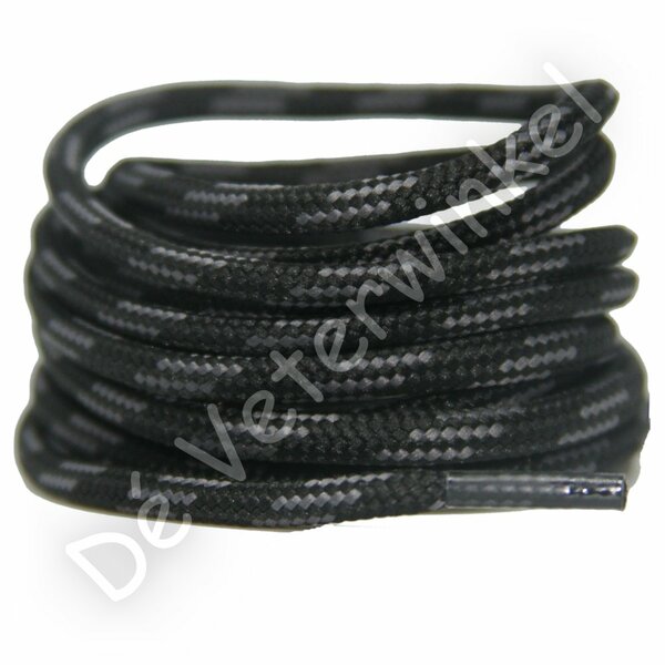 Outdoor laces 5mm Black/Grey BY THE METERS