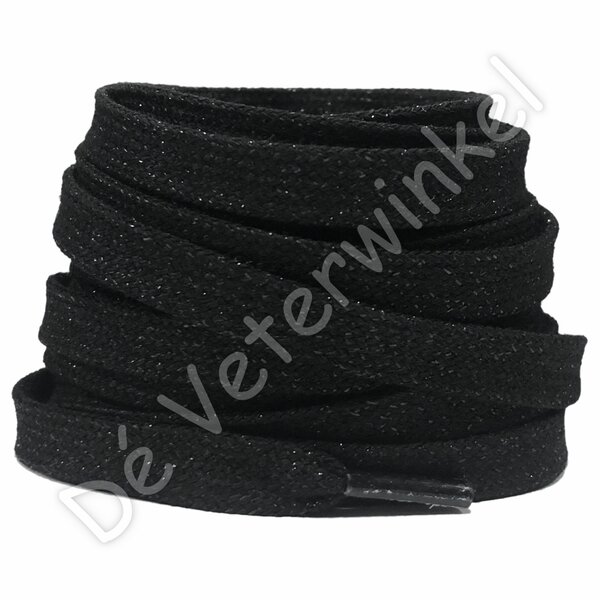 Glitter Laces 8mm Black BY THE METERS