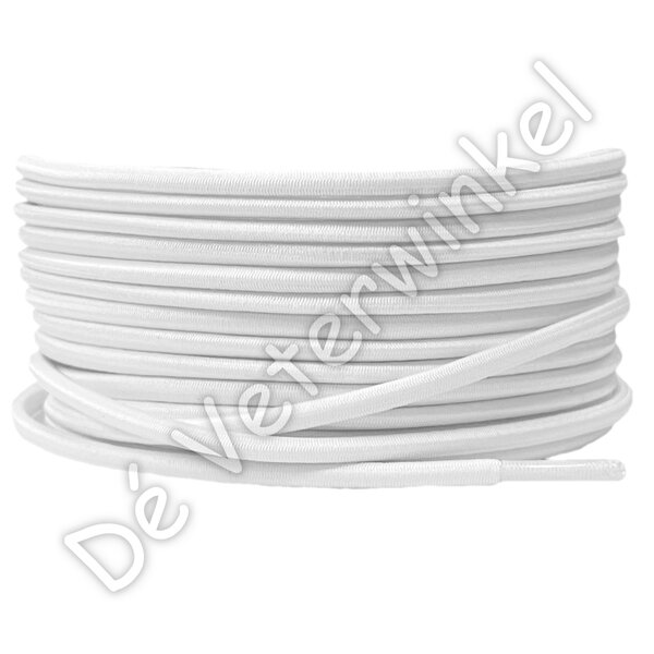 Round 3mm ELASTIC White BY THE METERS