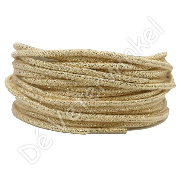 Cordlaces 3mm cotton Gold Thread BY THE METERS