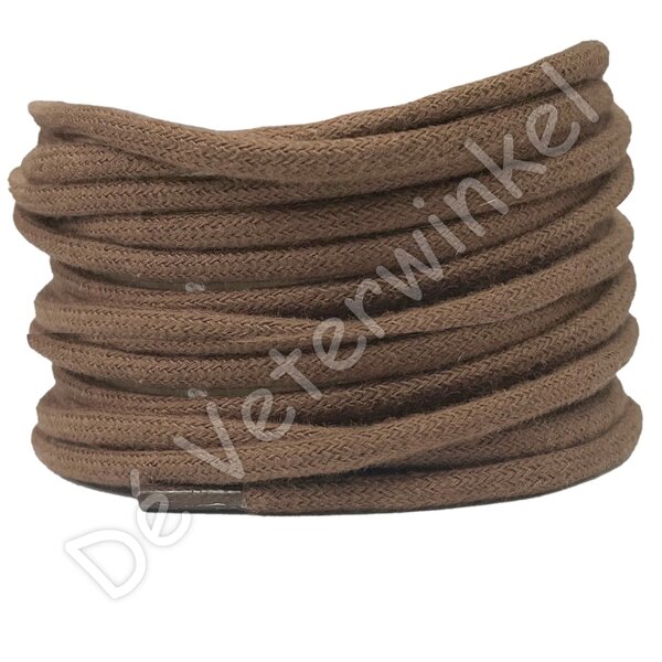 Round 5mm cotton Medium Brown BY THE METERS