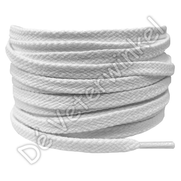 Flat cotton COARSE 5/6mm White BY THE METERS