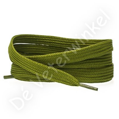 Flat 8mm polyester Olive Green - per pair