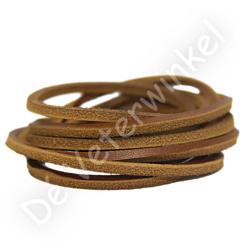 Vierkante leren veter Chesnut achterzijde grof