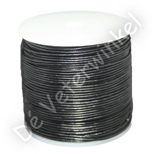 Round leather laces 1mm Black