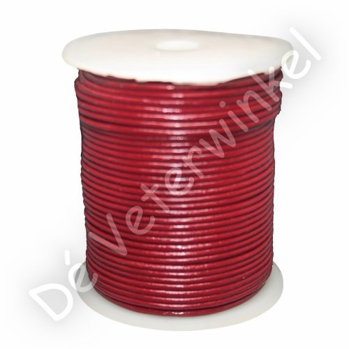 Round leather laces 2mm Red