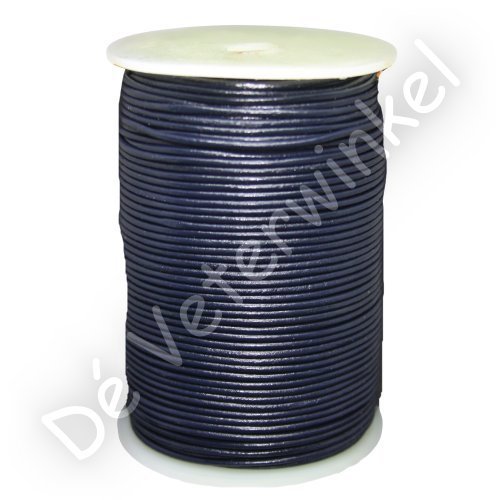 *Round leather laces 2mm Dark Blue