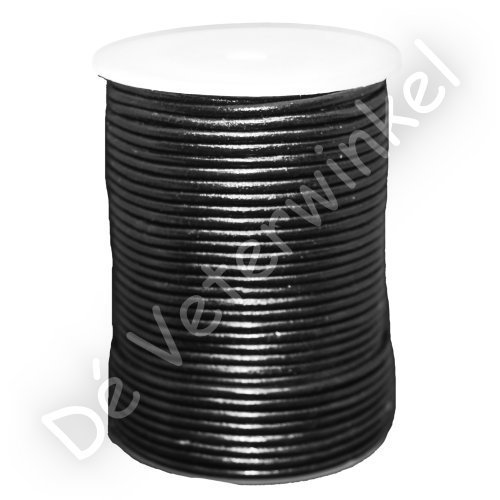Round leather laces 3mm Black