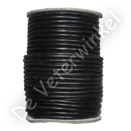 Round leather laces 6mm Black
