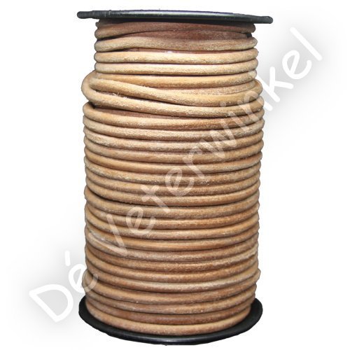 Round leather laces 7mm Natural