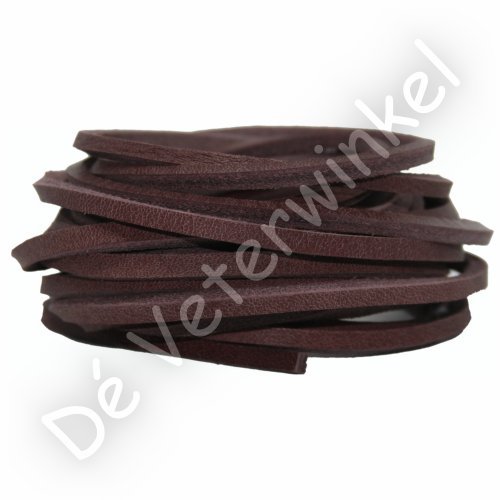 Square leather laces WineRed backside coarse
