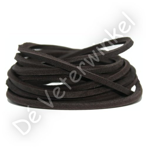 Square leather laces Dark Brown backside coarse
