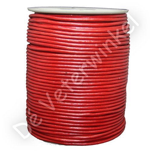 *Round leather laces 3mm Red