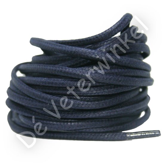 Trendlaces 3mm WAXED Dark Blue - per pair