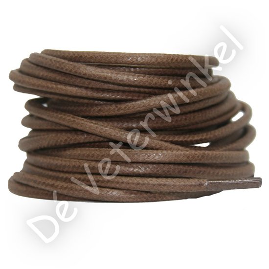 Trendlaces 3mm WAXED Medium Brown - per pair