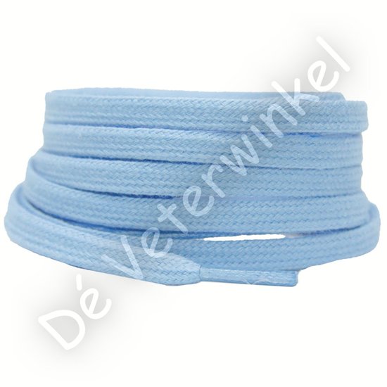 Flat cotton 6mm Light Blue - per pair
