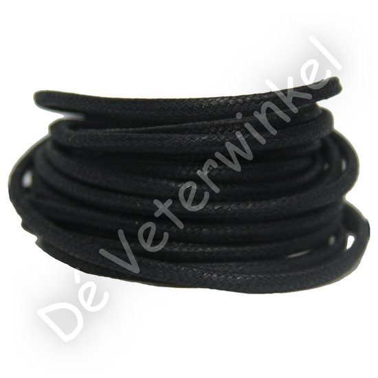 Trendlaces 3mm WAXED Black - per pair