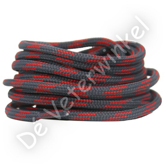 Outdoor laces 5mm Grey/Red - per pair
