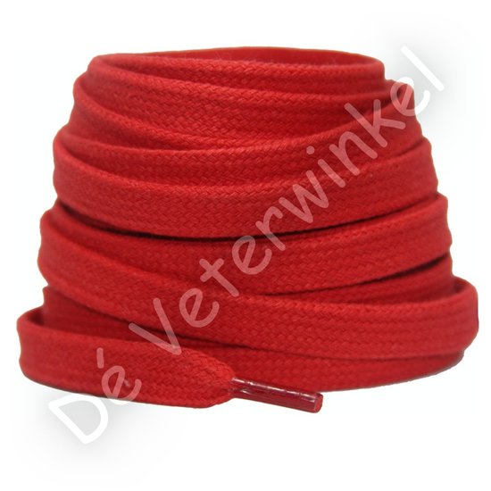 Flat 8mm cotton Red - per pair