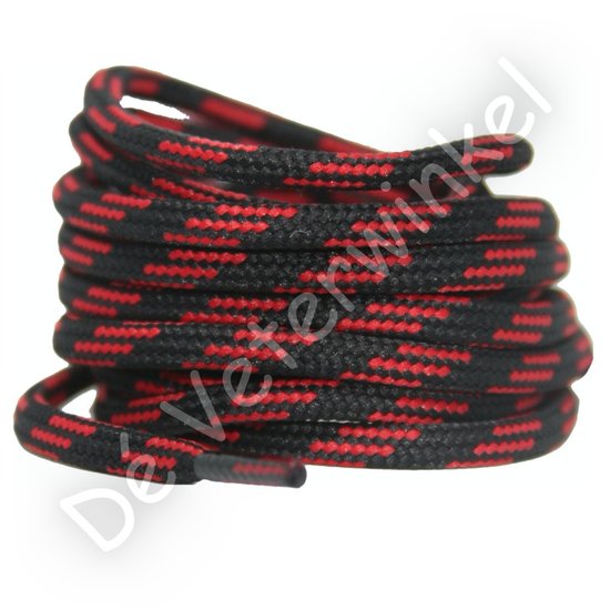 Outdoor laces 5mm Black/Red - per pair