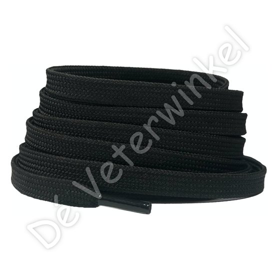 Flat 8mm polyester Black - per pair