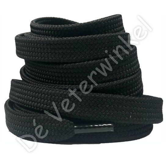 Flat 10mm polyester Black - per pair