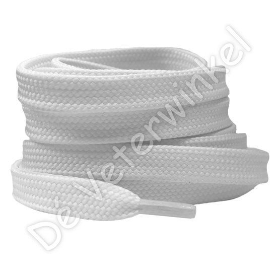 Flat 10mm polyester White - per pair
