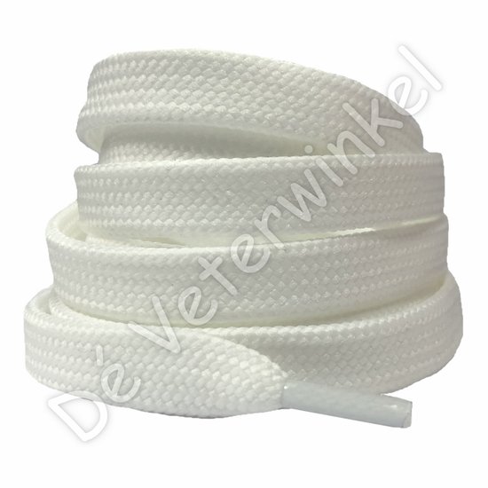Flat 10mm polyester Natural-White - per pair