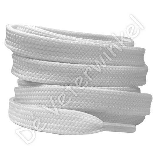 Flat 12mm polyester White - per pair