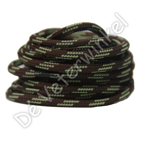 Outdoor laces 5mm Brown/Reed Green - per pair