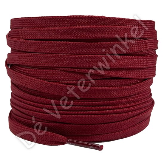 Flat 5mm Polyester Cherry Red - per pair