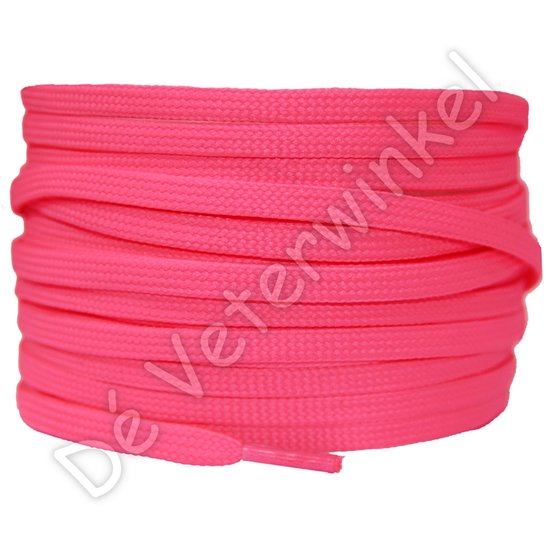 Flat 5mm Polyester Neon Pink - per pair