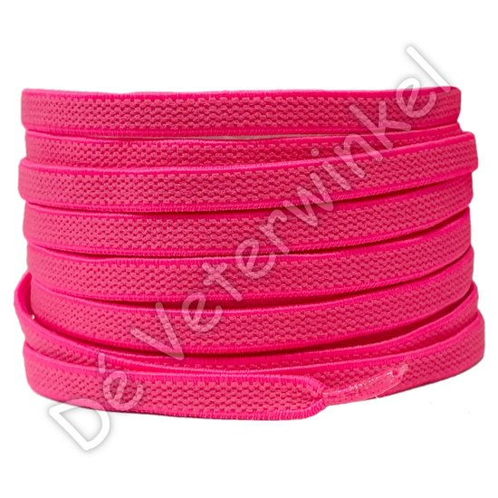 Flat ELASTIC 7mm Neon Pink - per pair
