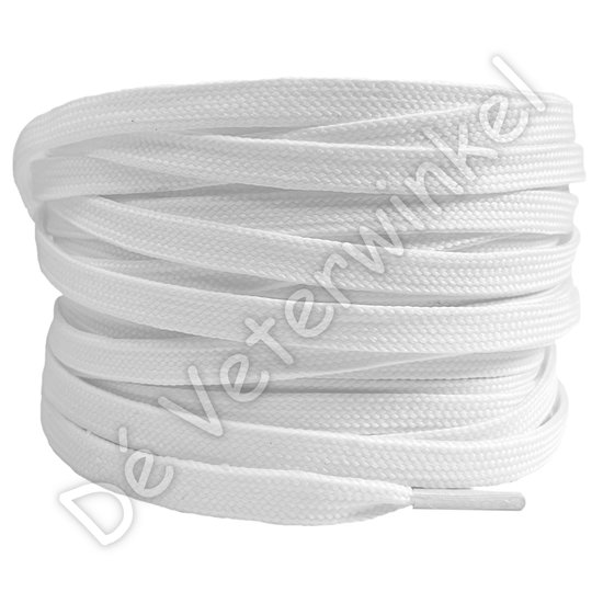 Flat 5mm Polyester White - per pair